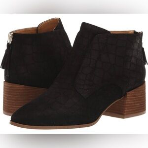 Women’s Dr Scholl’s Bianca Black Leather Suede Booties Size 9 US!